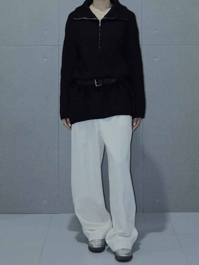 Chunky-knit Half-zip Sweater
