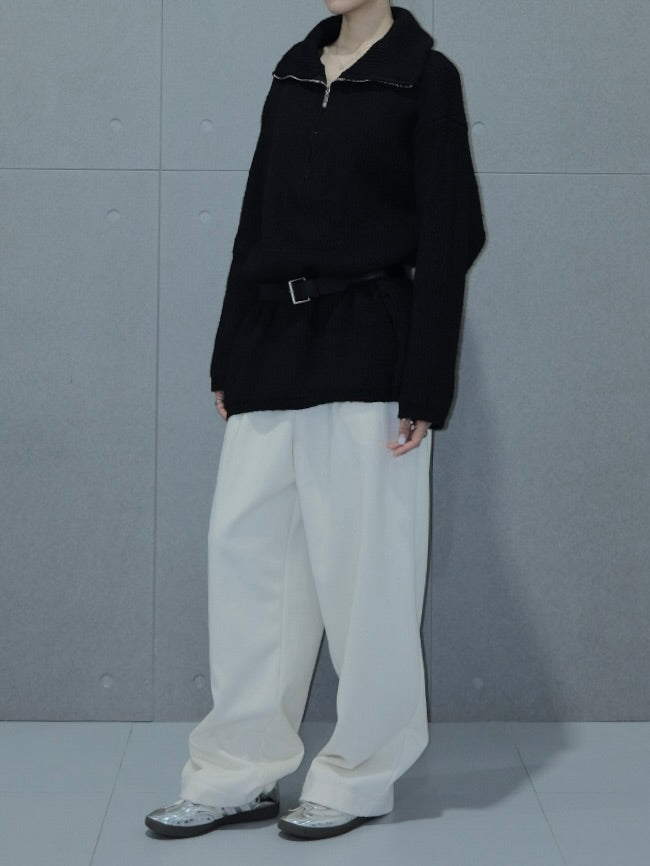 Chunky-knit Half-zip Sweater