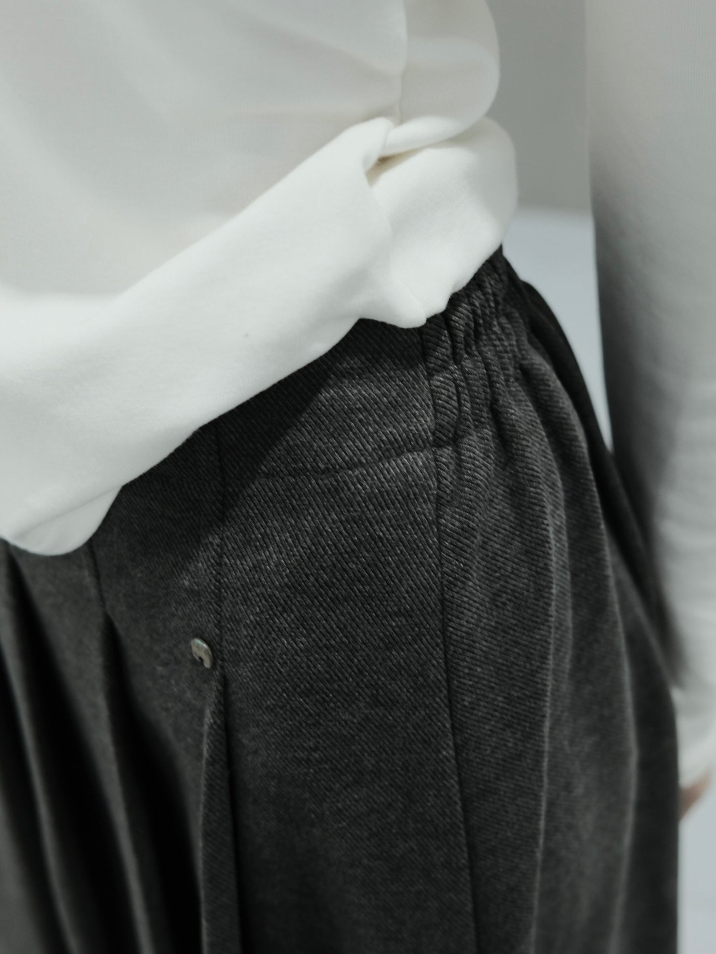Pleated Asymmetric Midi Skirt