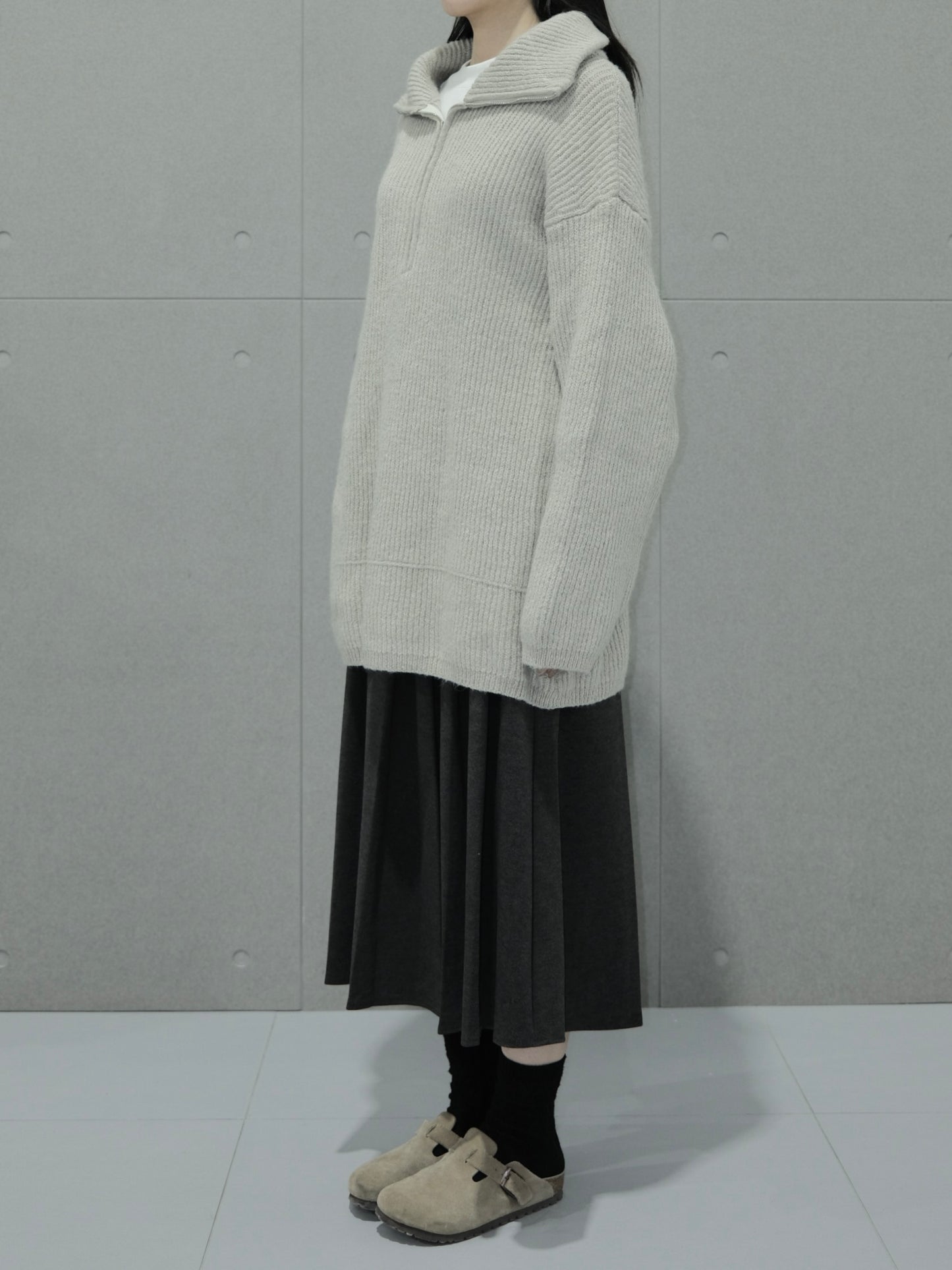 Chunky-knit Half-zip Sweater