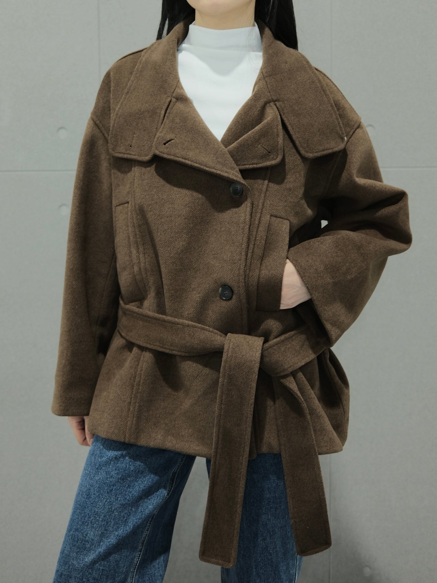 Wool Coat with Belt