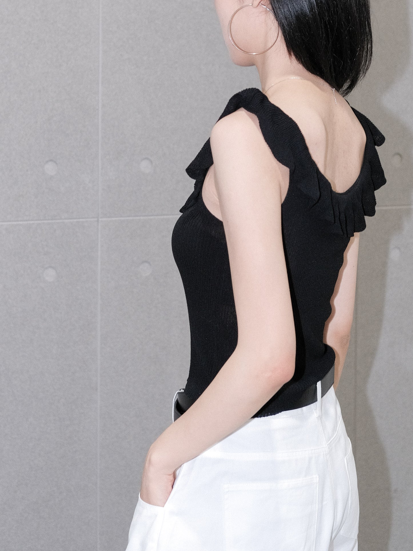 Ruffle Knit Tank Top