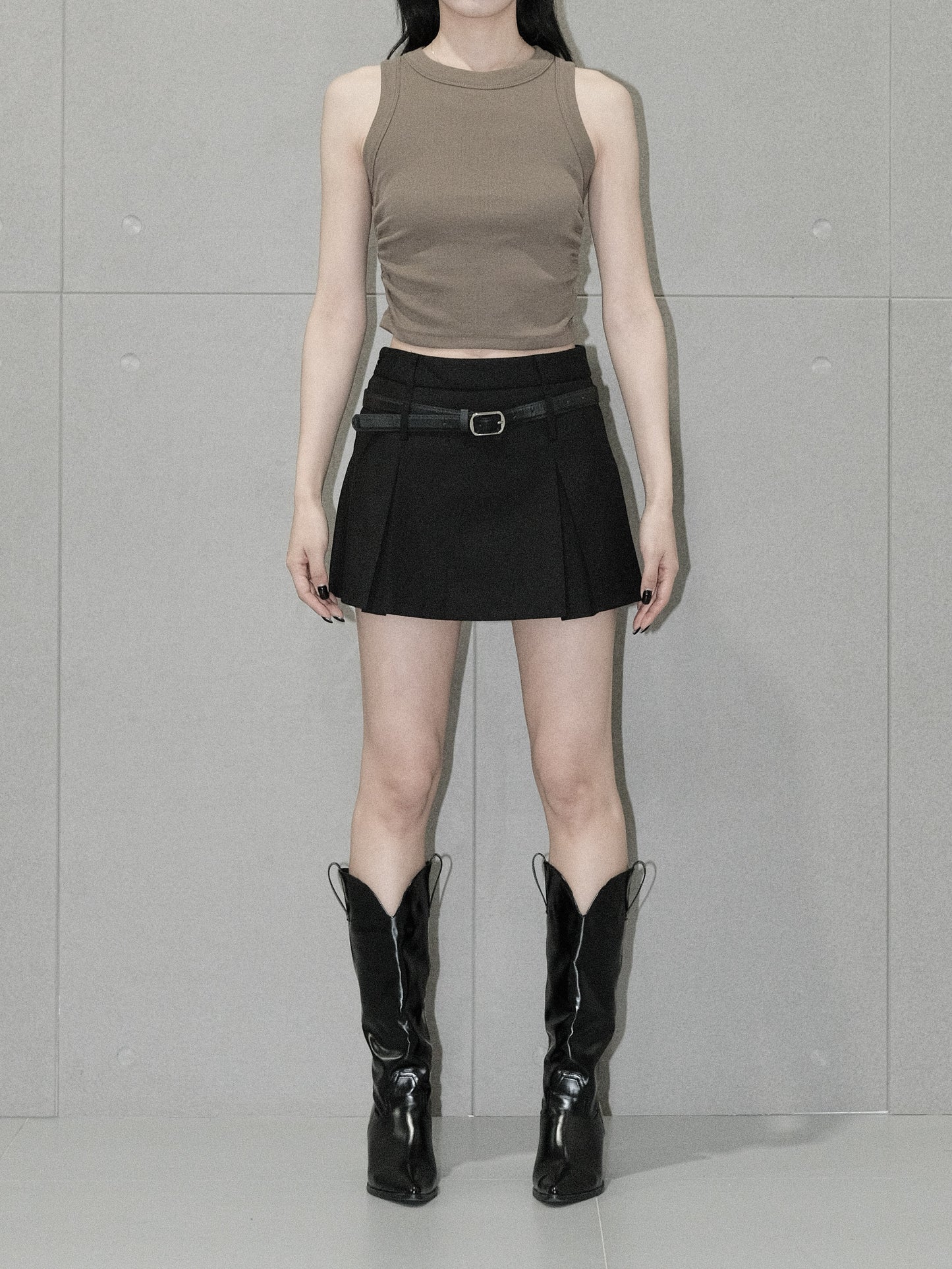Ruched Racer Tank Top