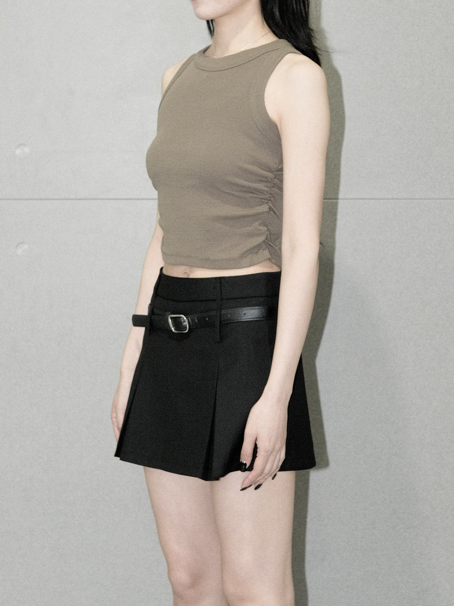 Ruched Racer Tank Top