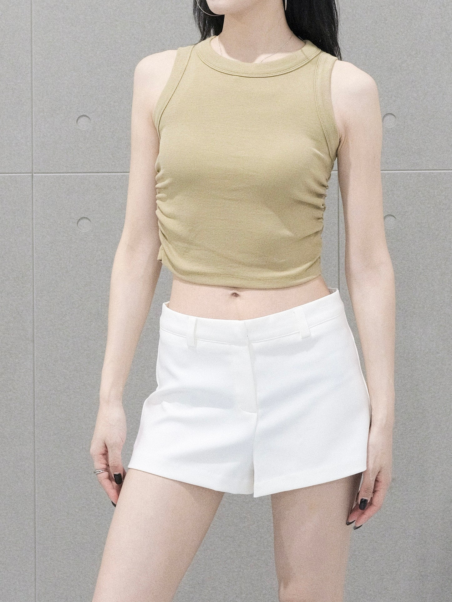 Ruched Racer Tank Top