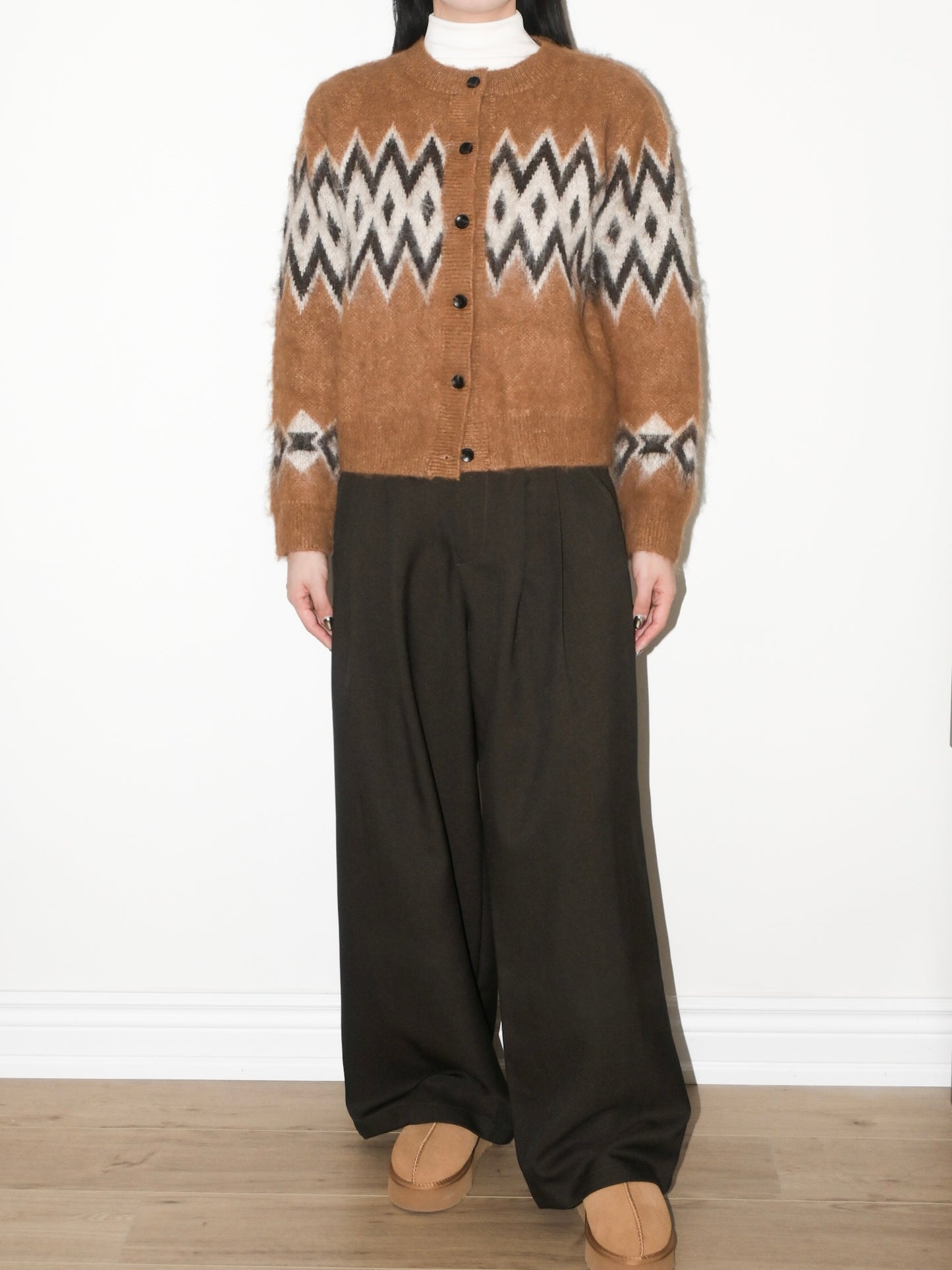 Argyle Wool Cardigan