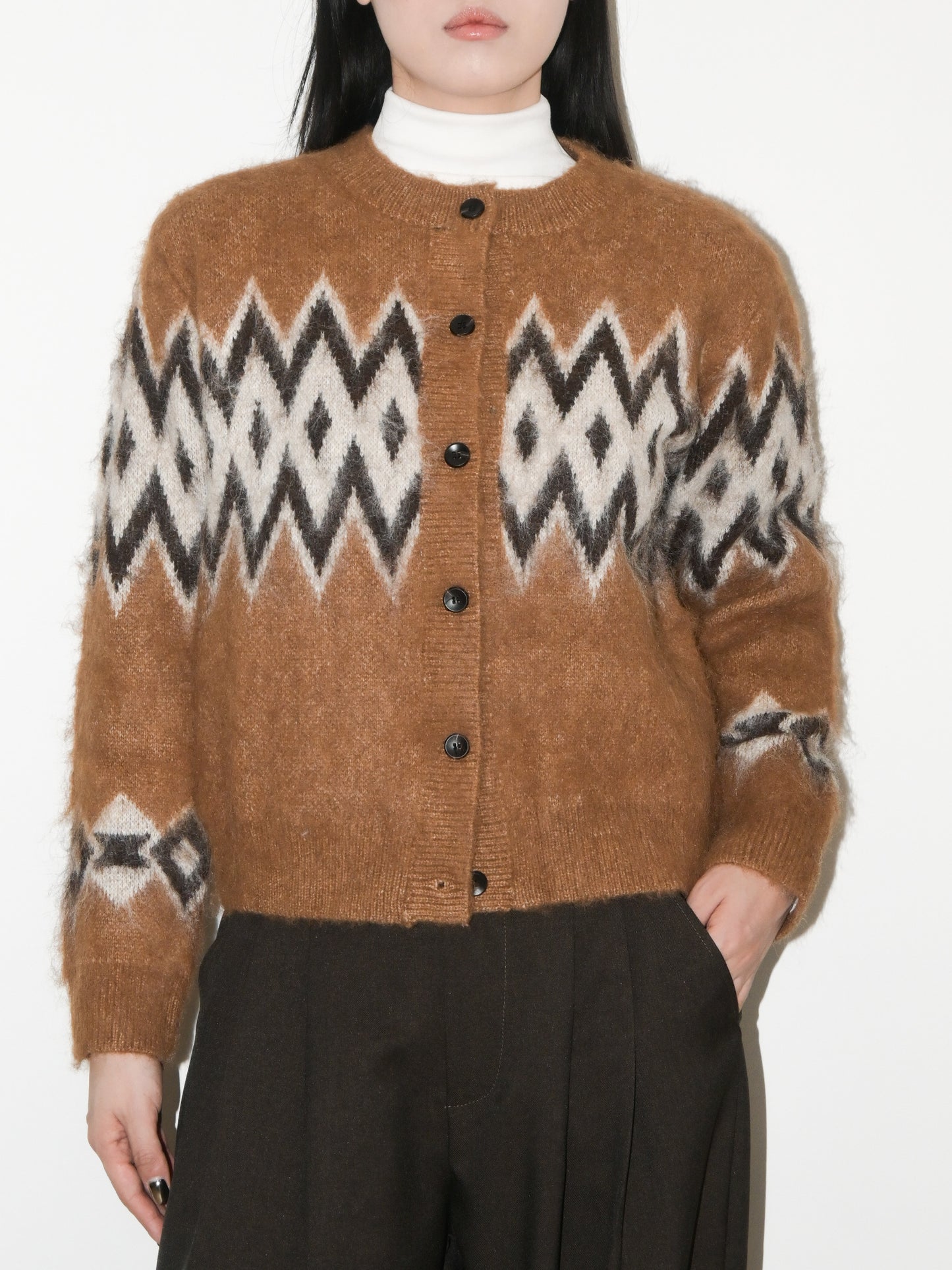 Argyle Wool Cardigan