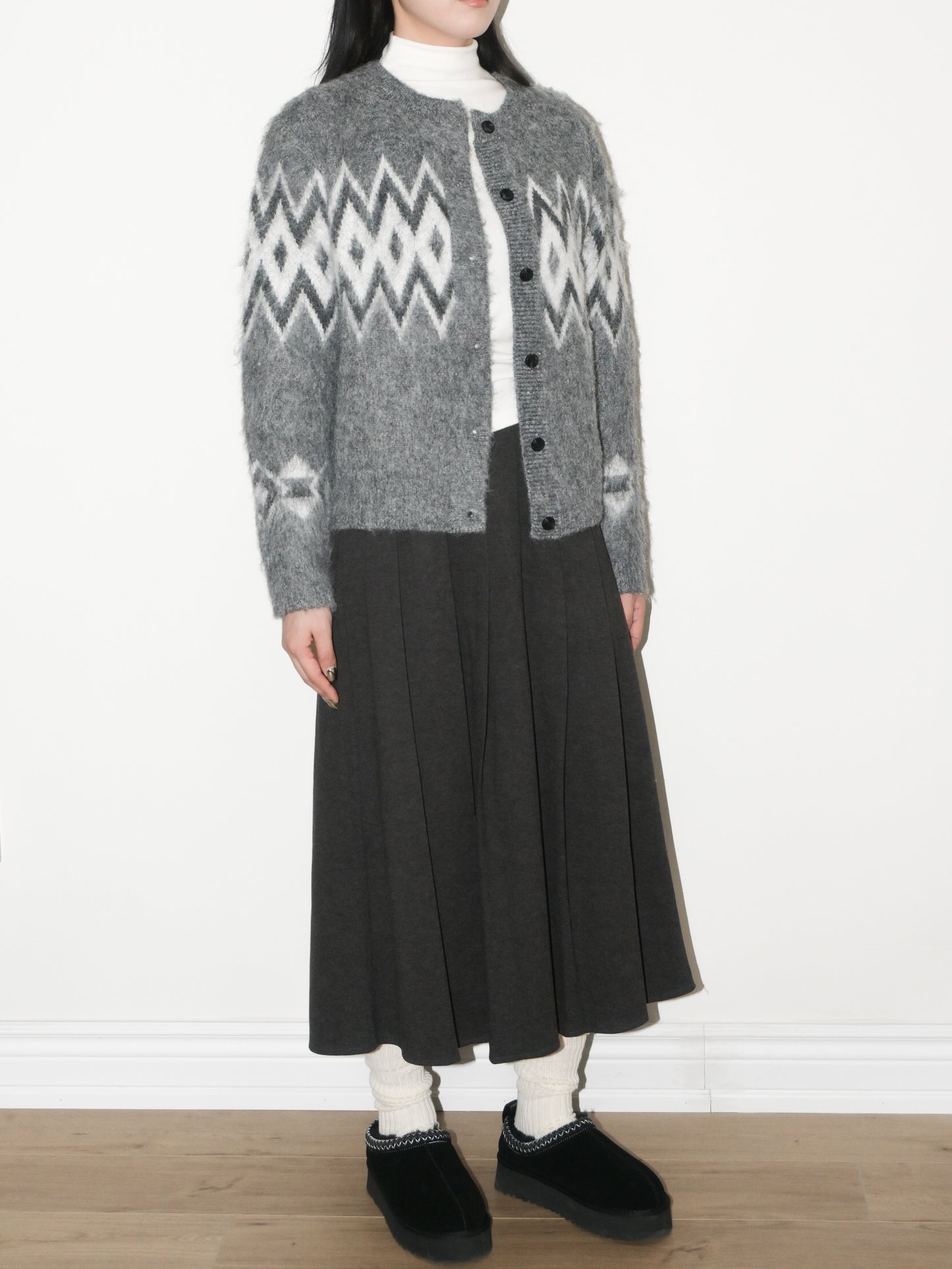 Argyle Wool Cardigan