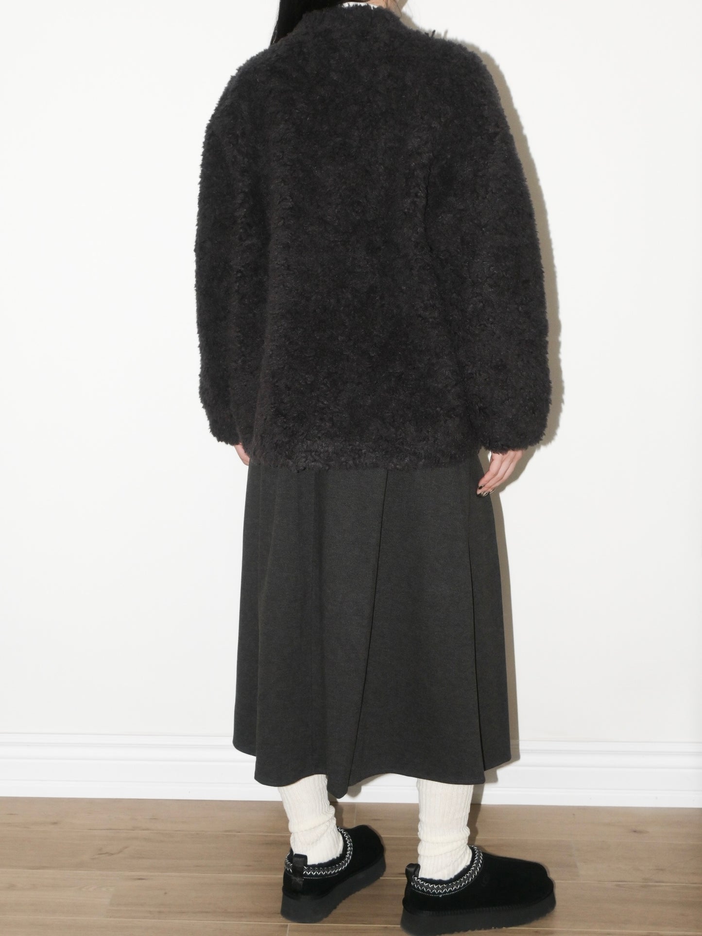 V Neck Shearling Coat