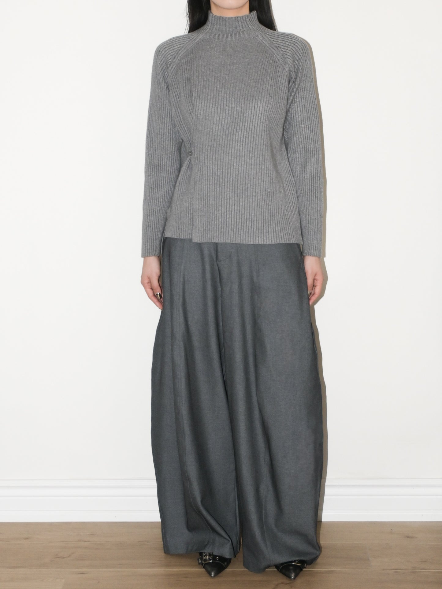 Mockneck Rib Sweater