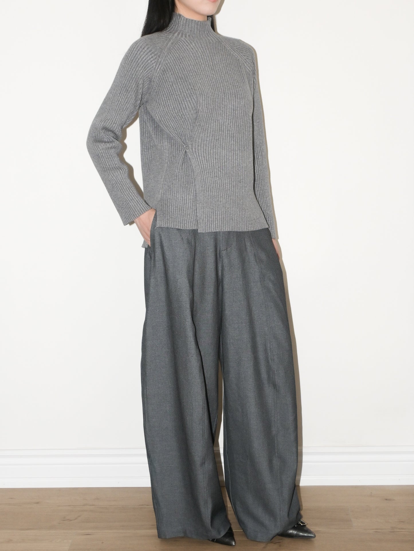 Mockneck Rib Sweater