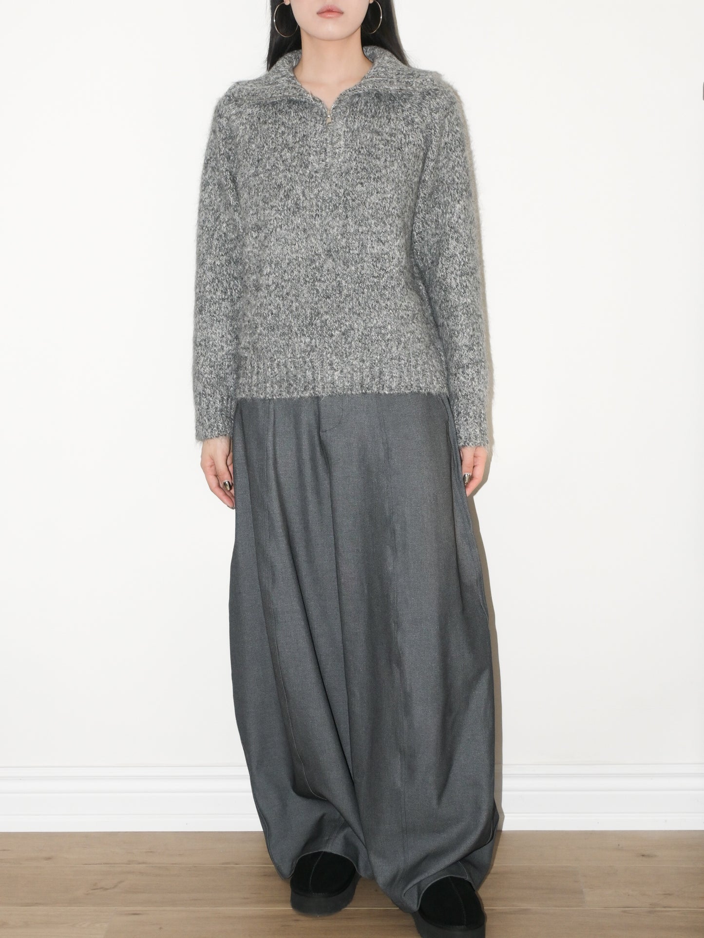 Melange Half Zip Sweater