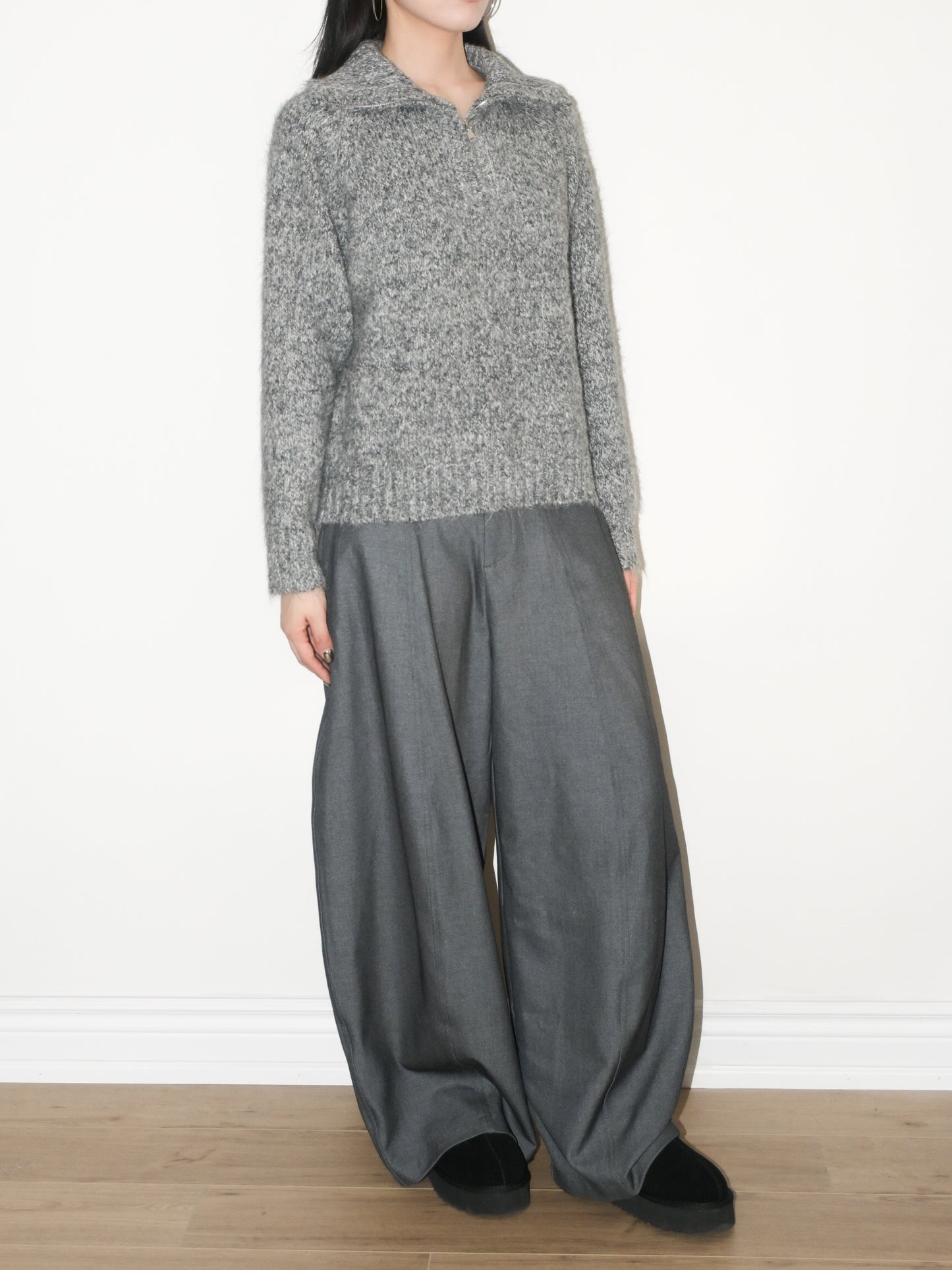 Melange Half Zip Sweater