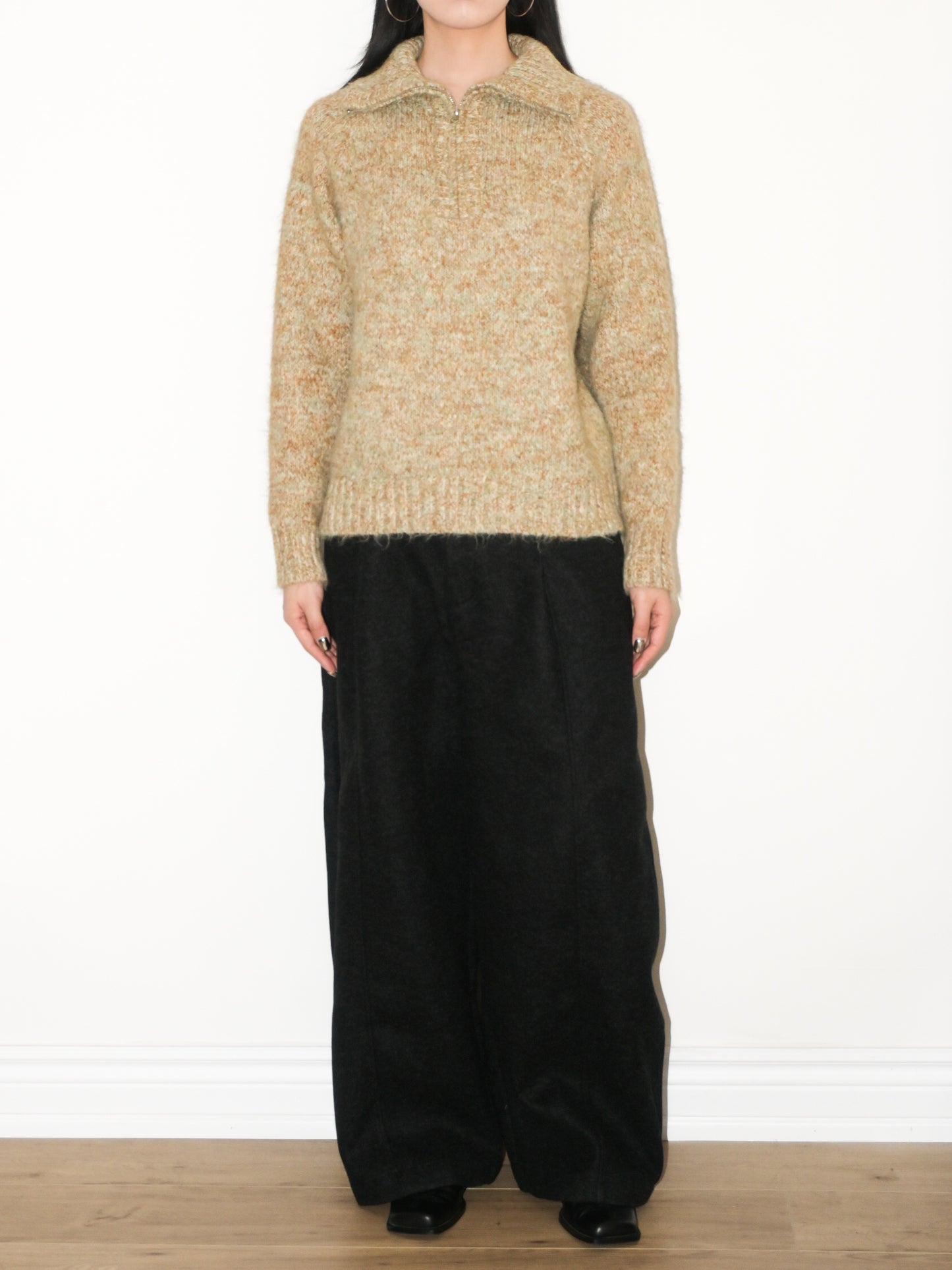 Melange Half Zip Sweater