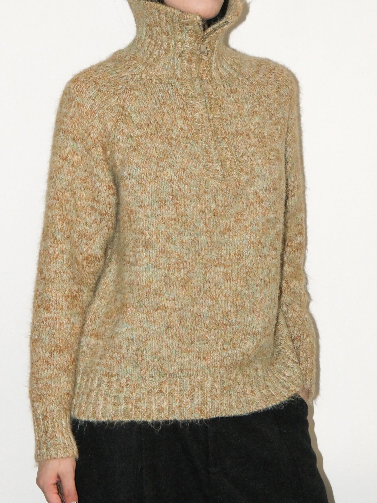Melange Half Zip Sweater