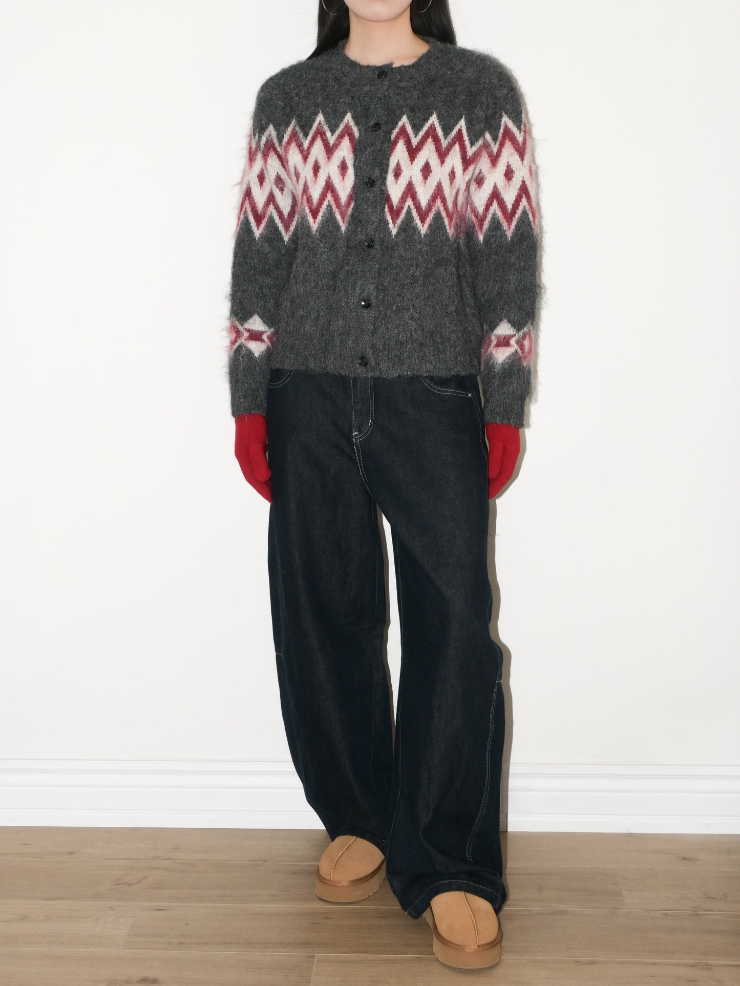 Argyle Wool Cardigan