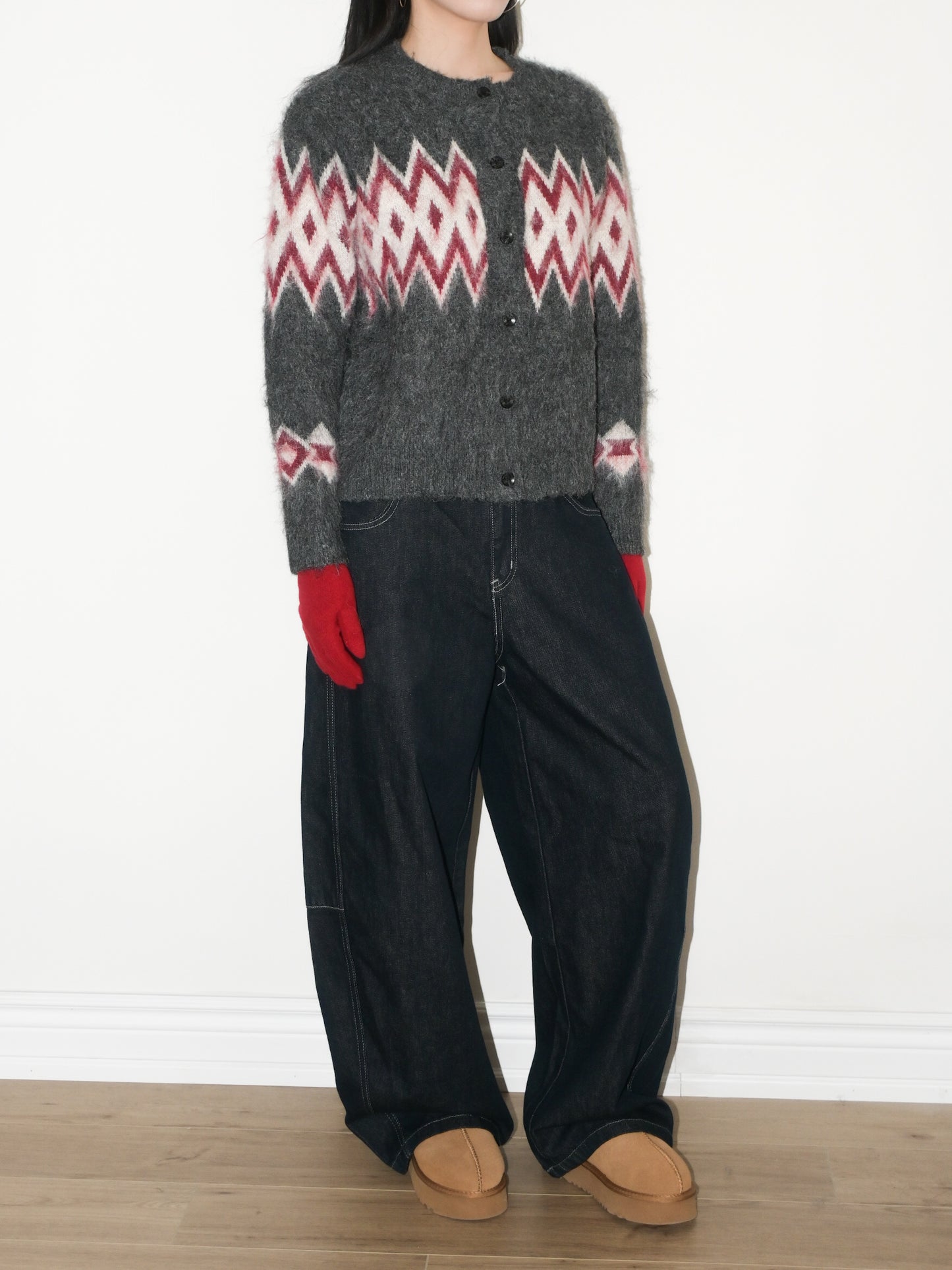 Argyle Wool Cardigan