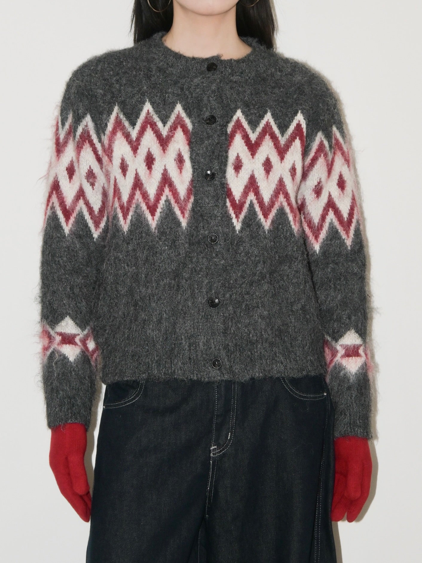 Argyle Wool Cardigan