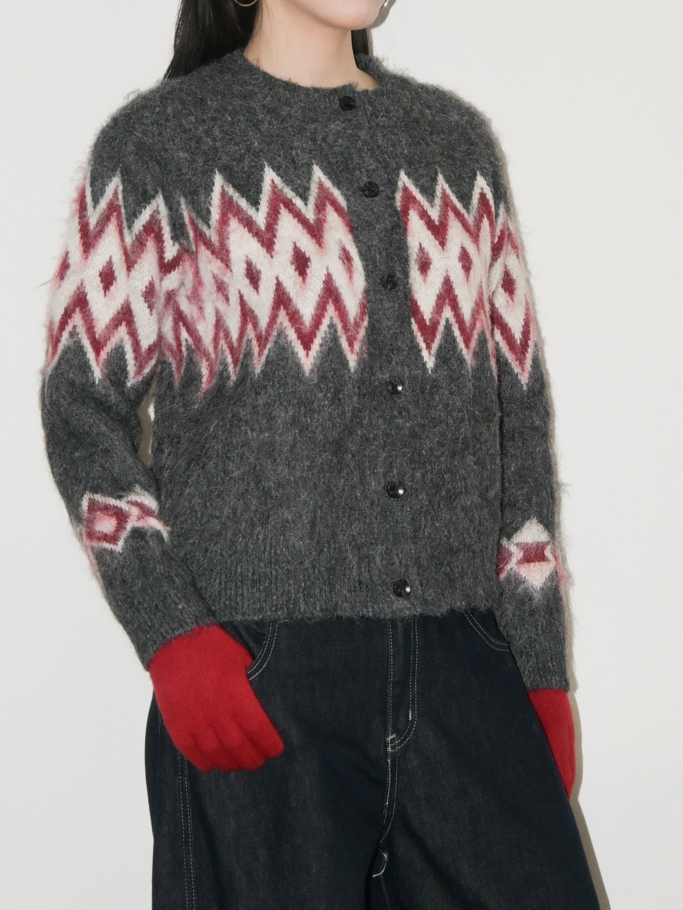 Argyle Wool Cardigan