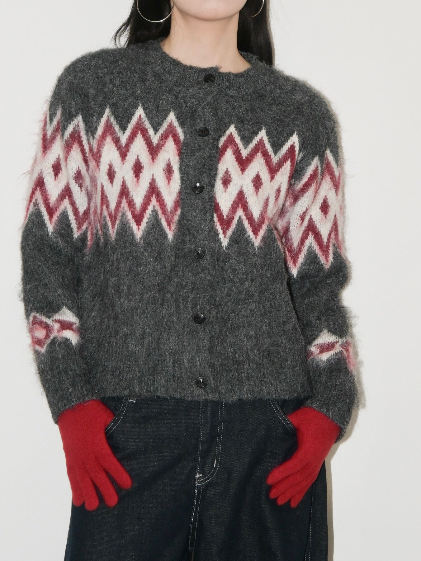 Argyle Wool Cardigan