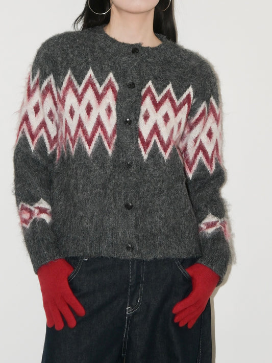 Argyle Wool Cardigan
