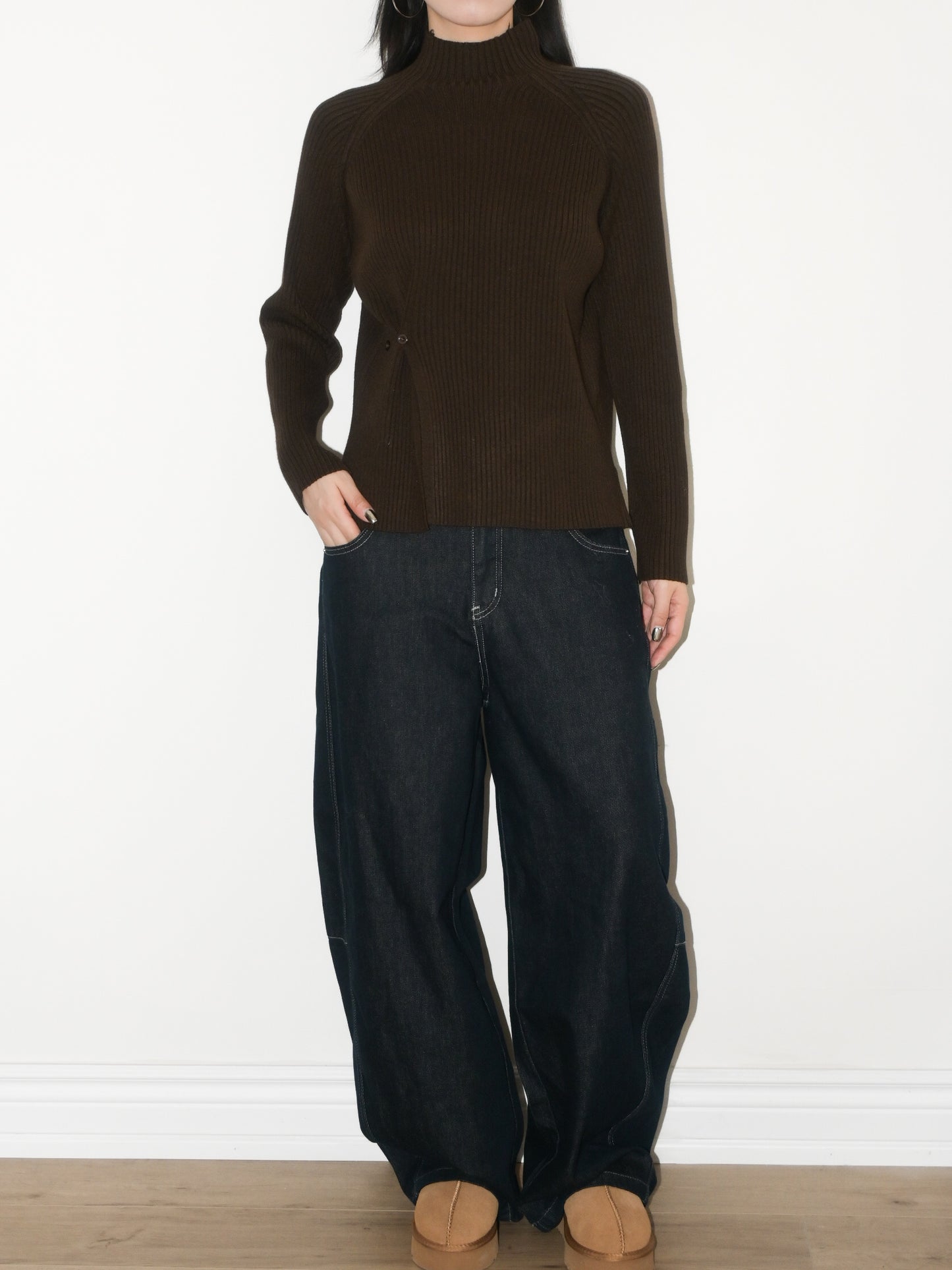 Mockneck Rib Sweater