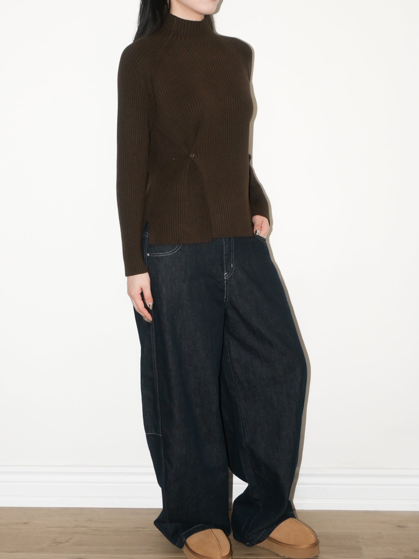 Mockneck Rib Sweater