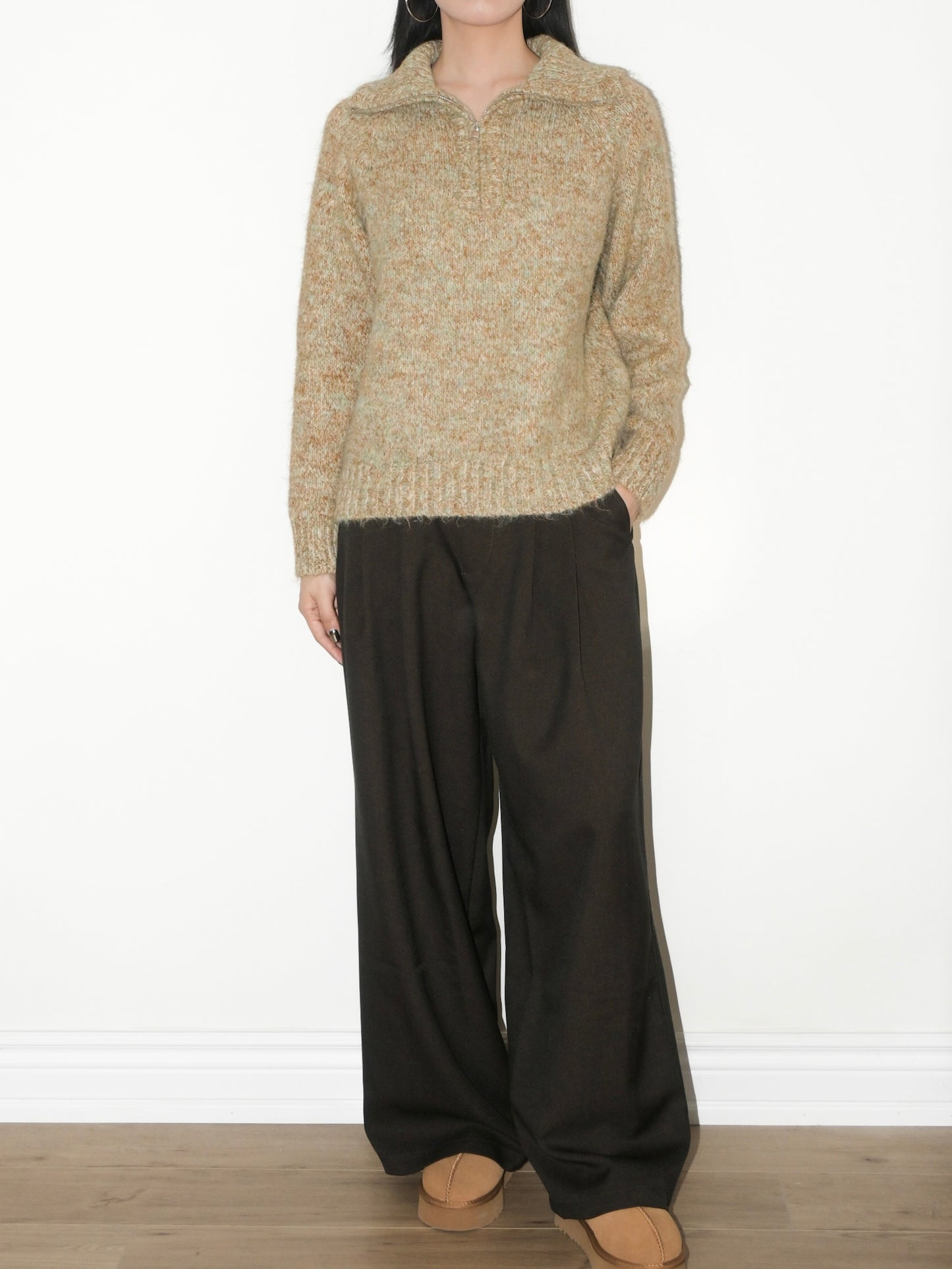 Pleated Wide Leg Trouser