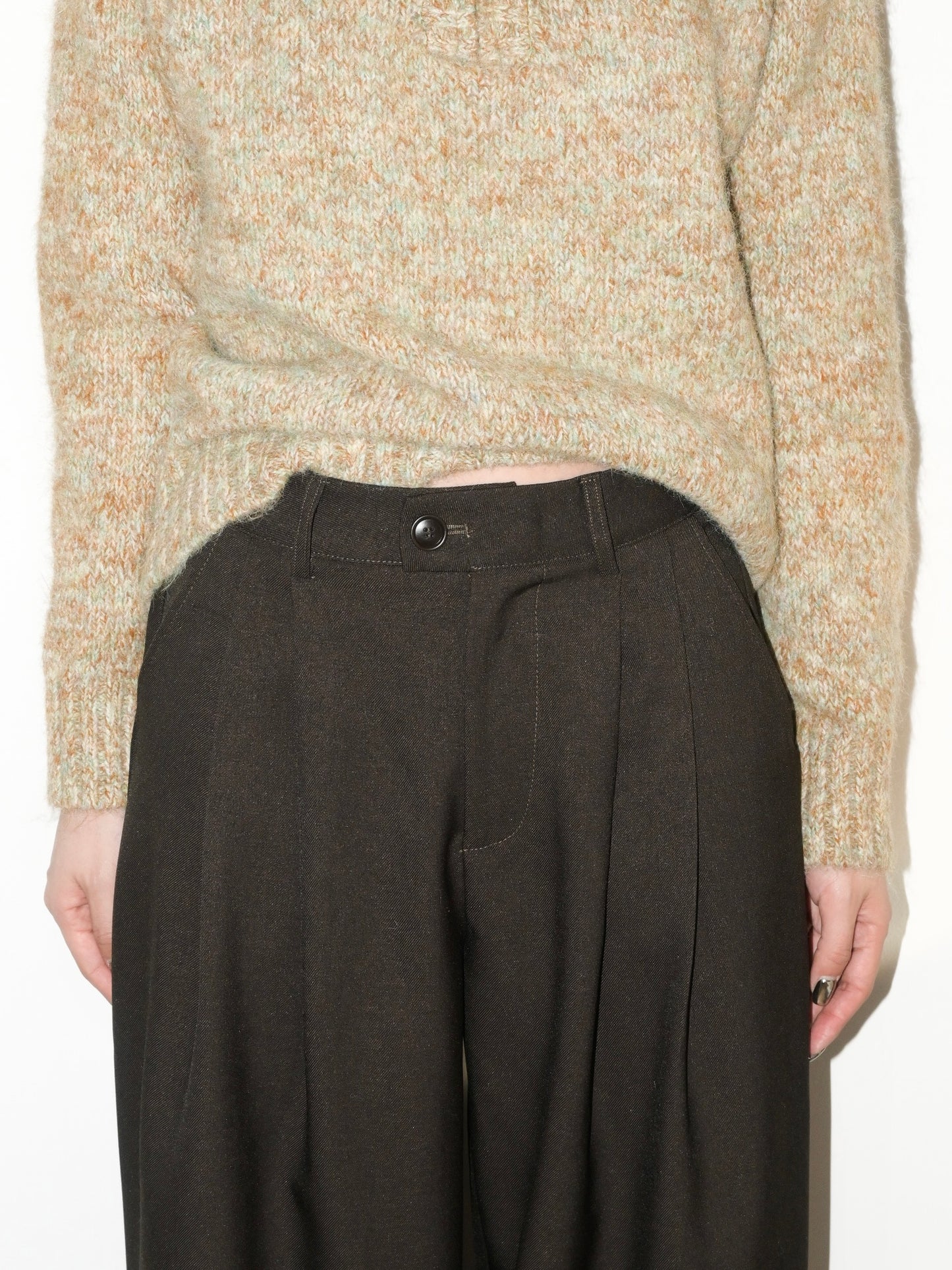 Pleated Wide Leg Trouser