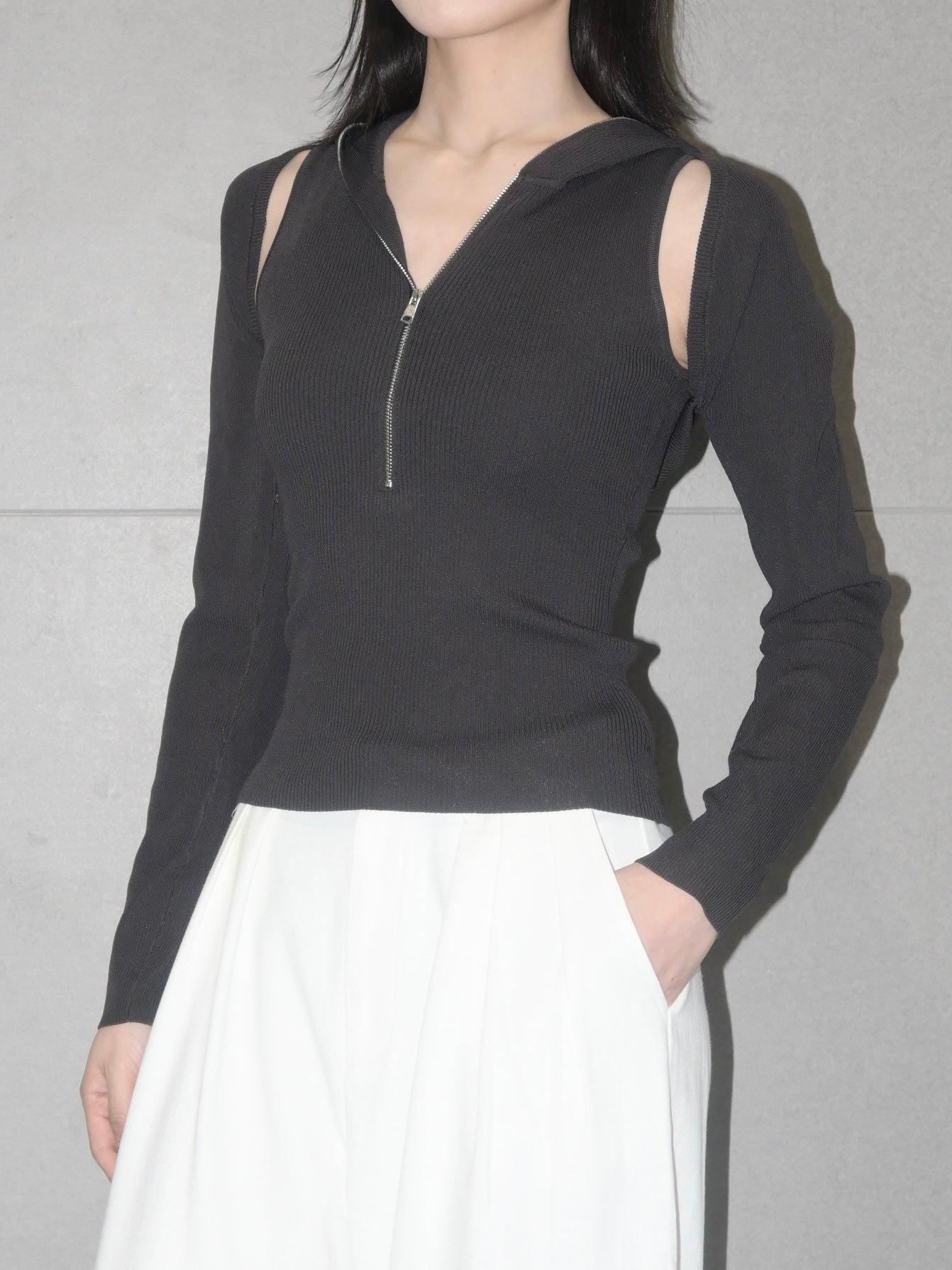 Knit Sleeveless Hoodie