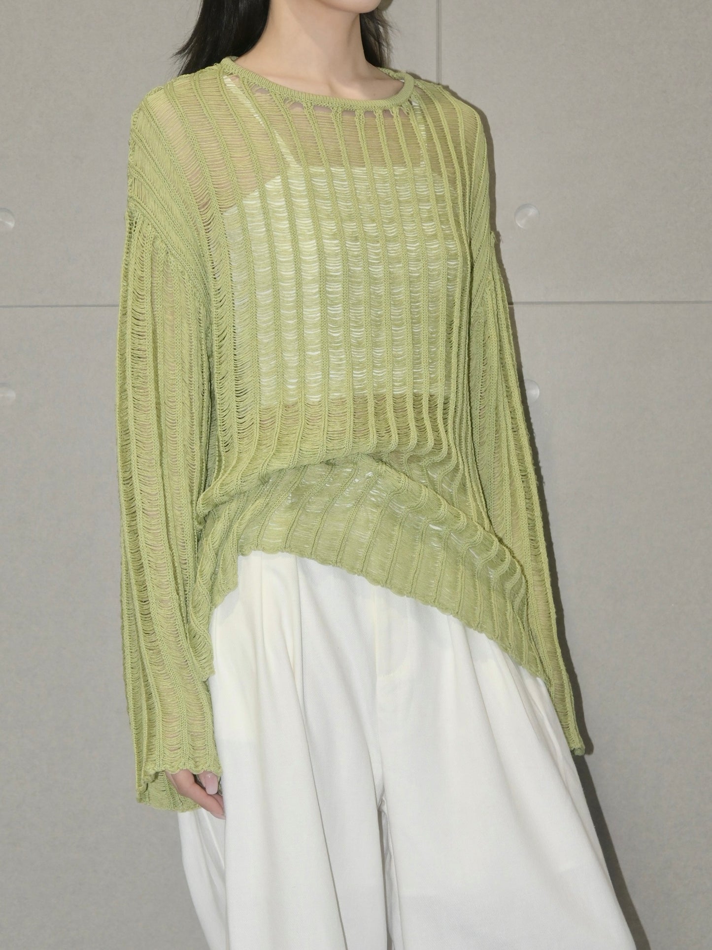 Linen Hollow Out Top