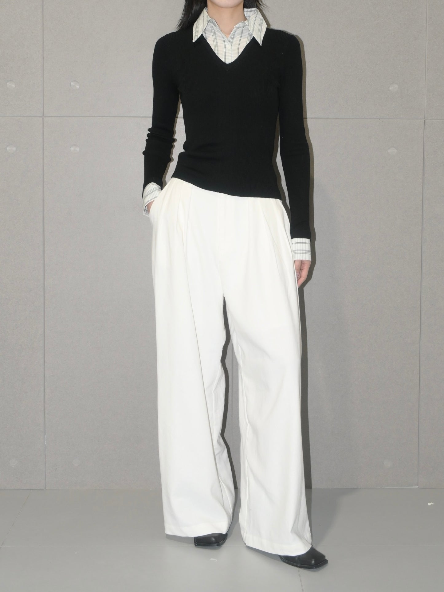 Contrast Trim Lyocell Top