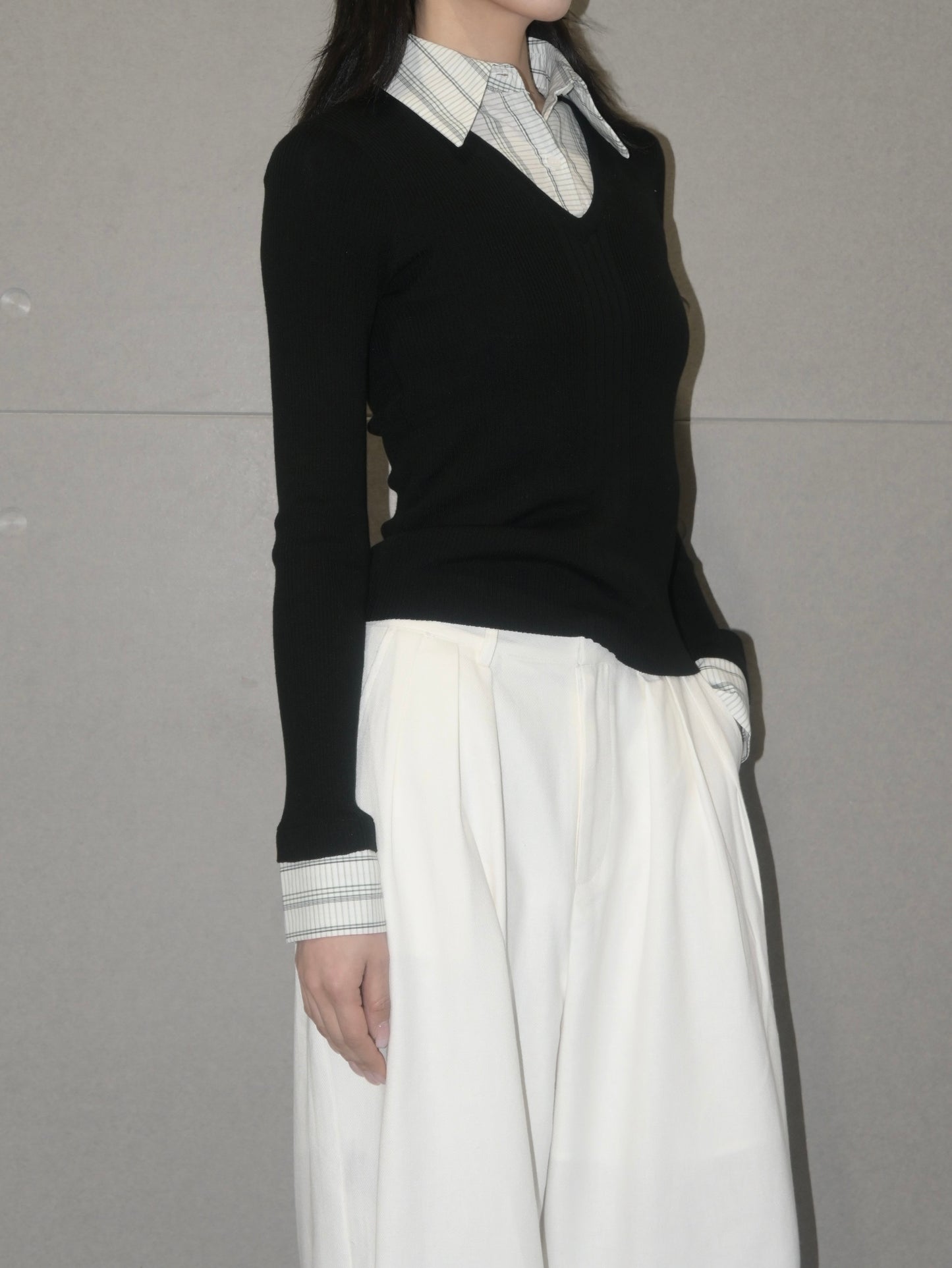 Contrast Trim Lyocell Top