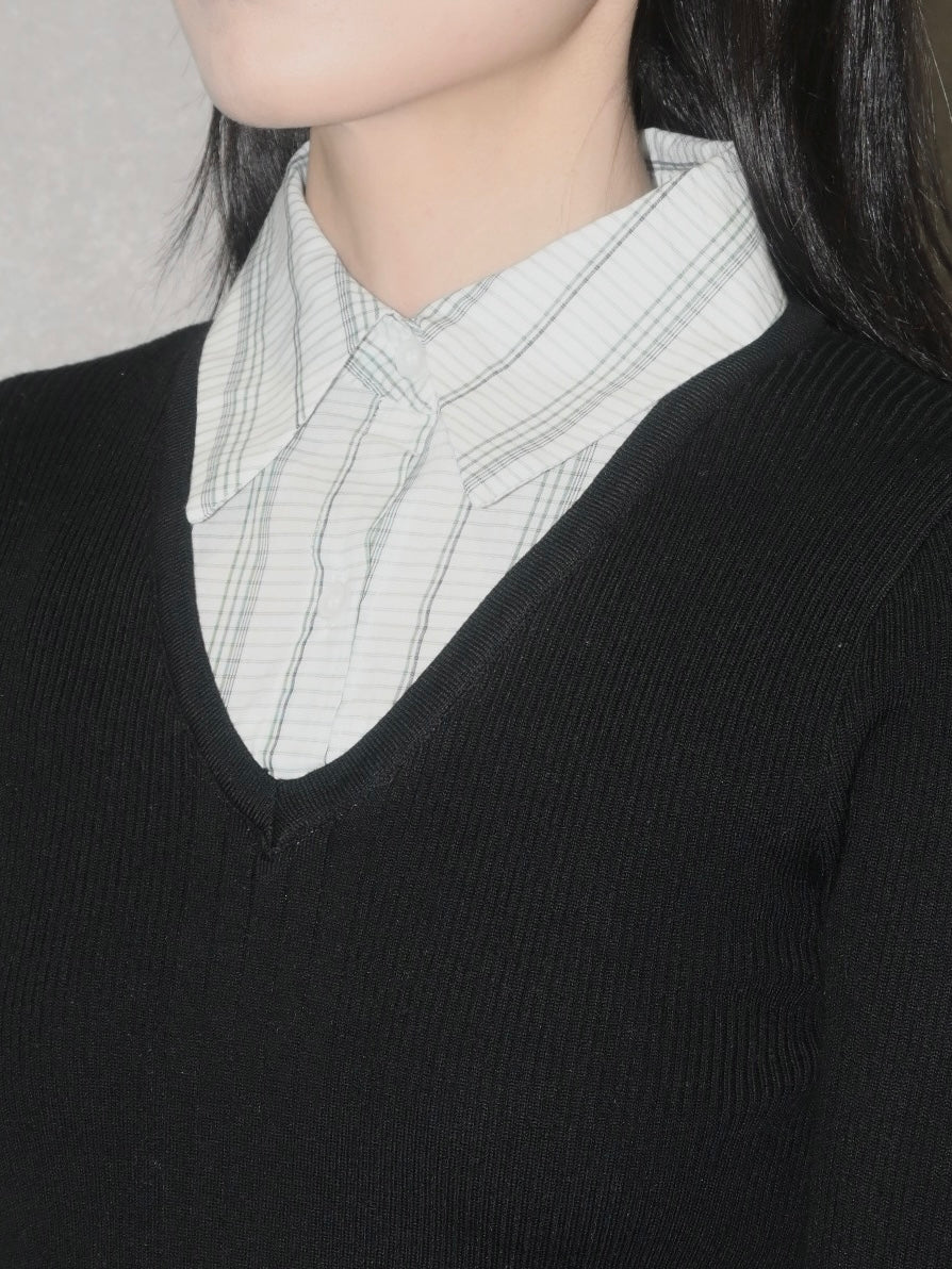 Contrast Trim Lyocell Top