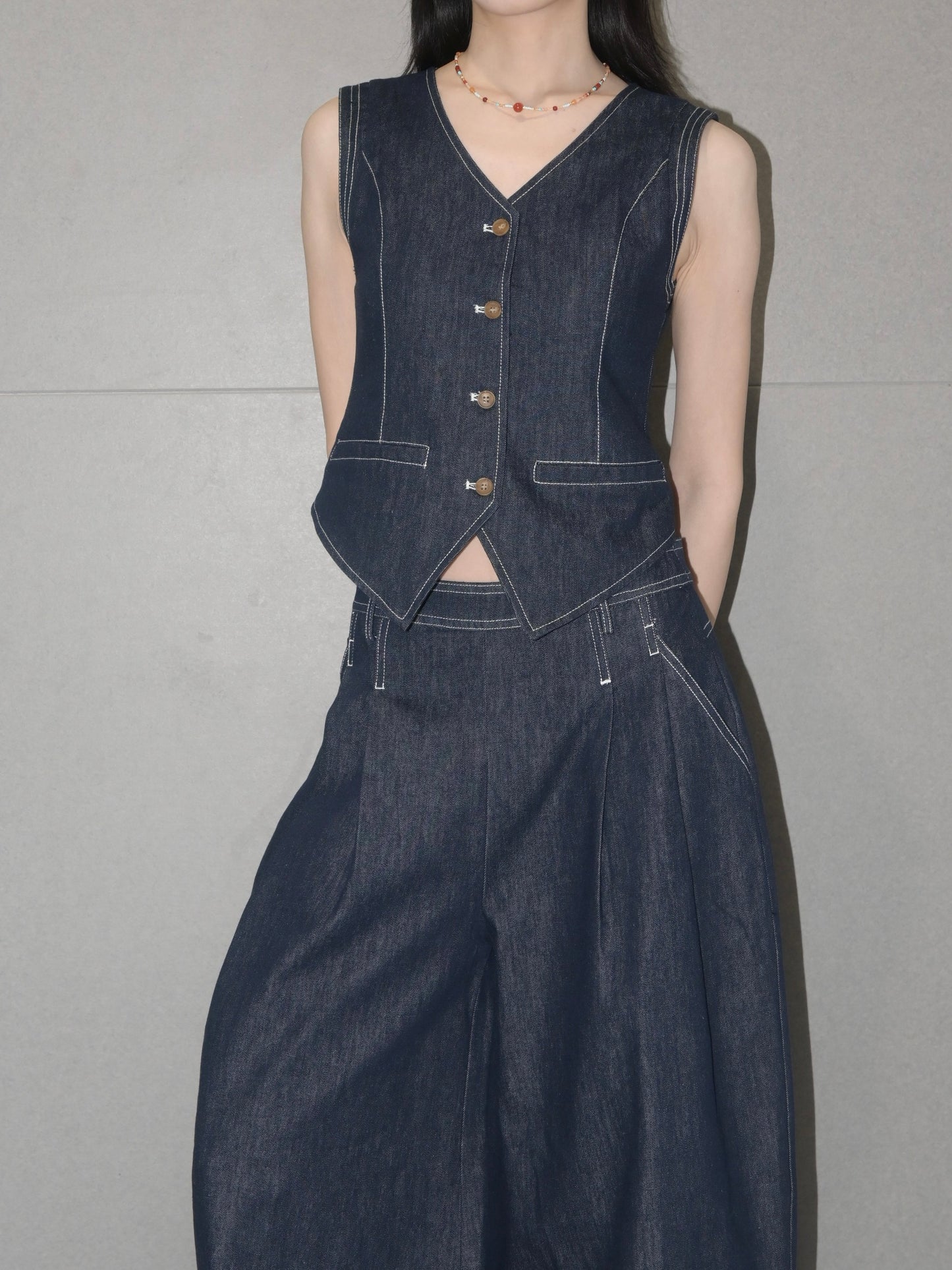 70s Tailored Denim Vest