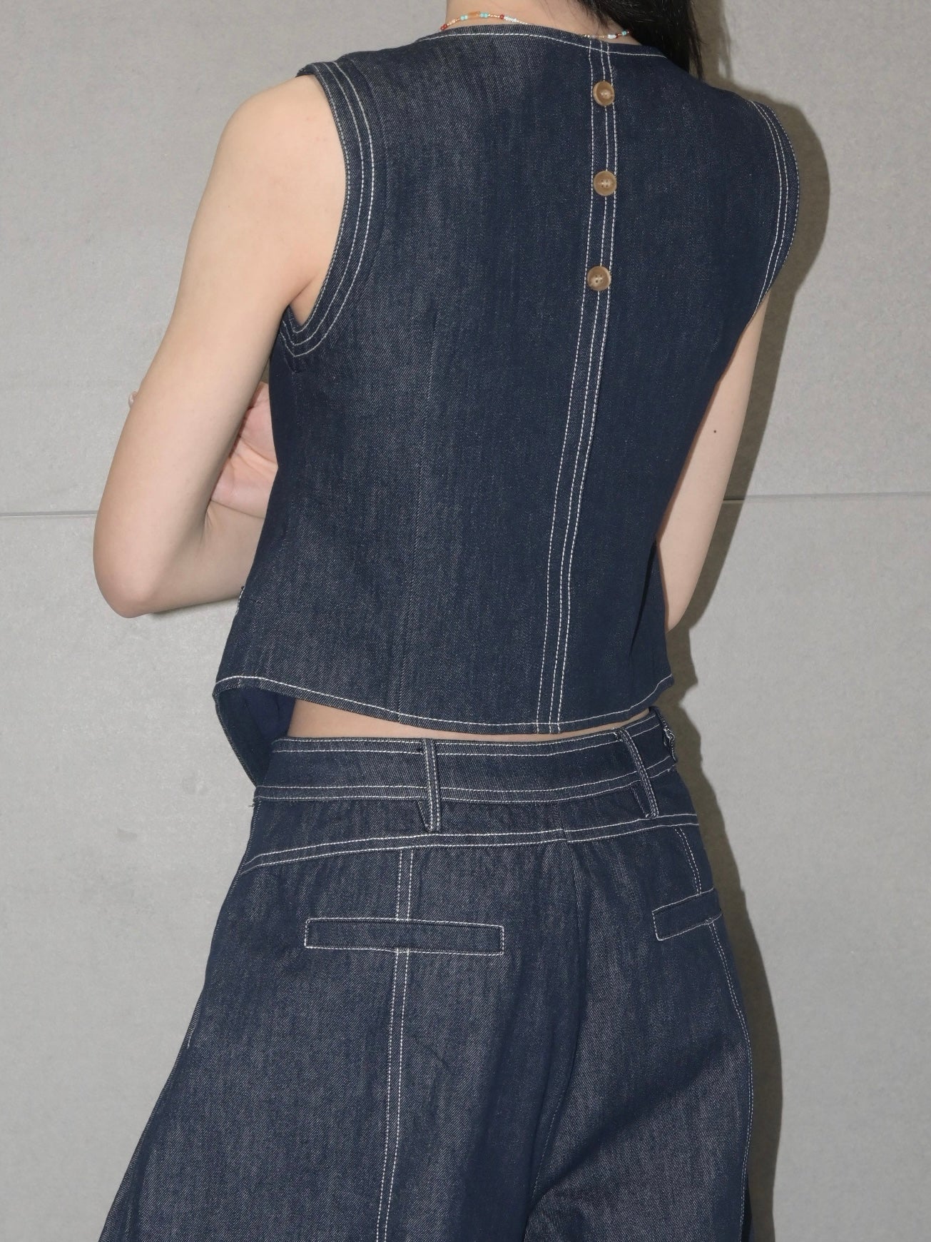 70s Tailored Denim Vest