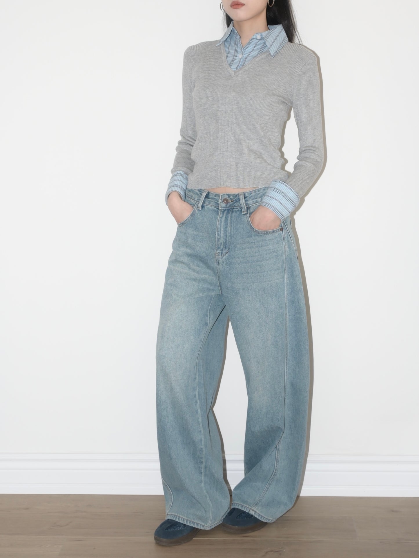 Contrast Trim Lyocell Top