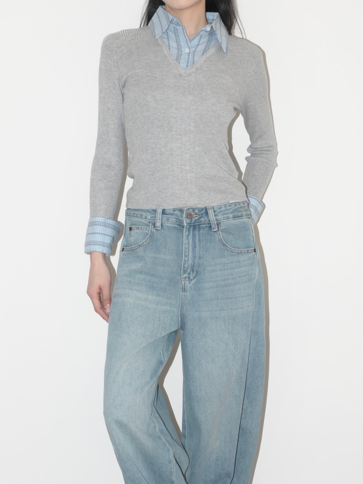 Contrast Trim Lyocell Top