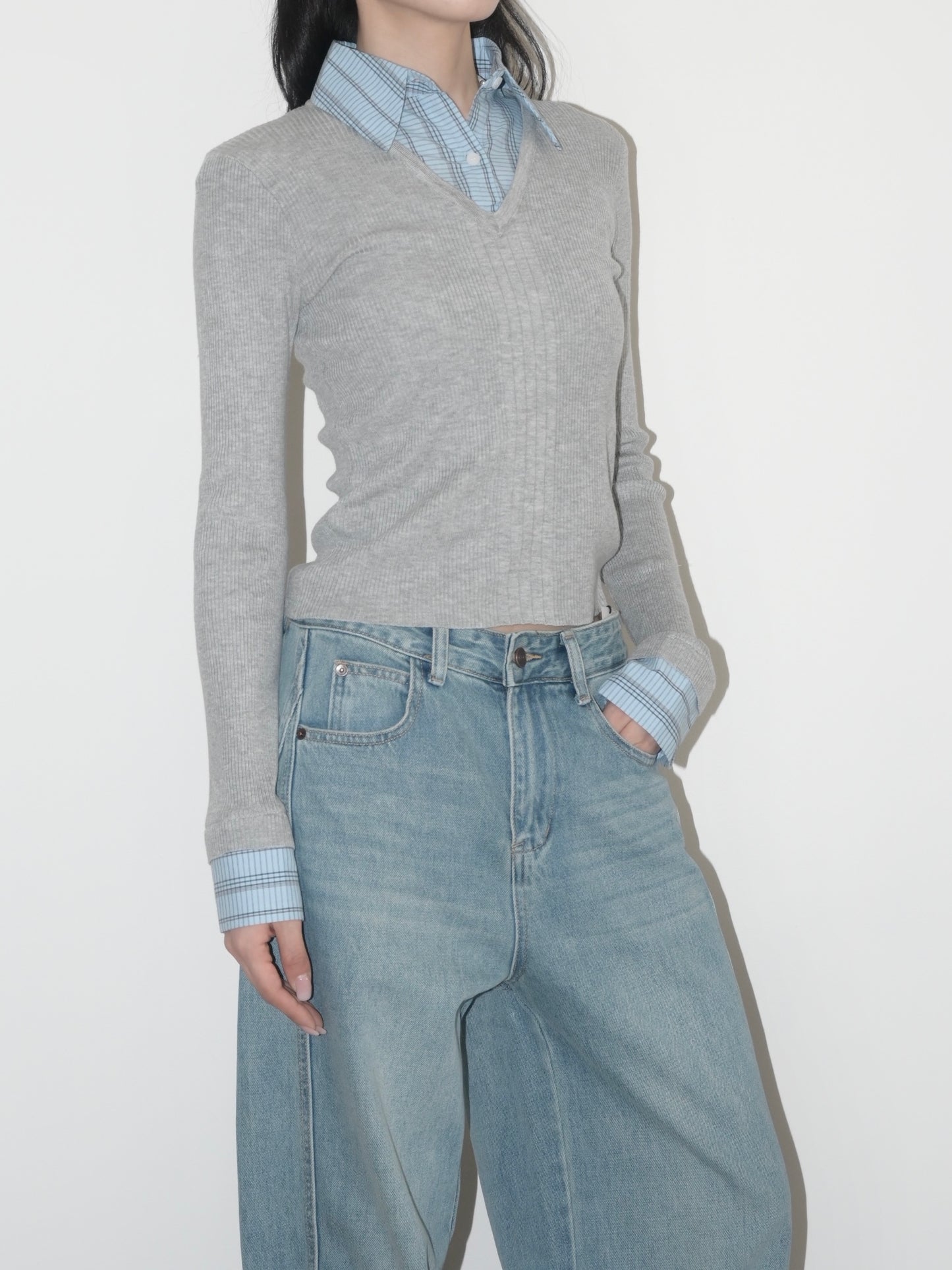 Contrast Trim Lyocell Top