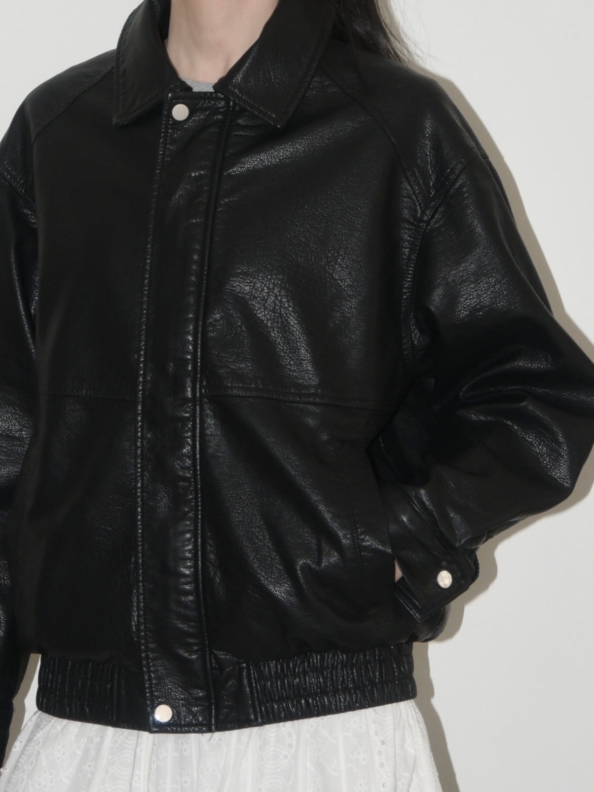 Vegan Leather Bomber Jacket