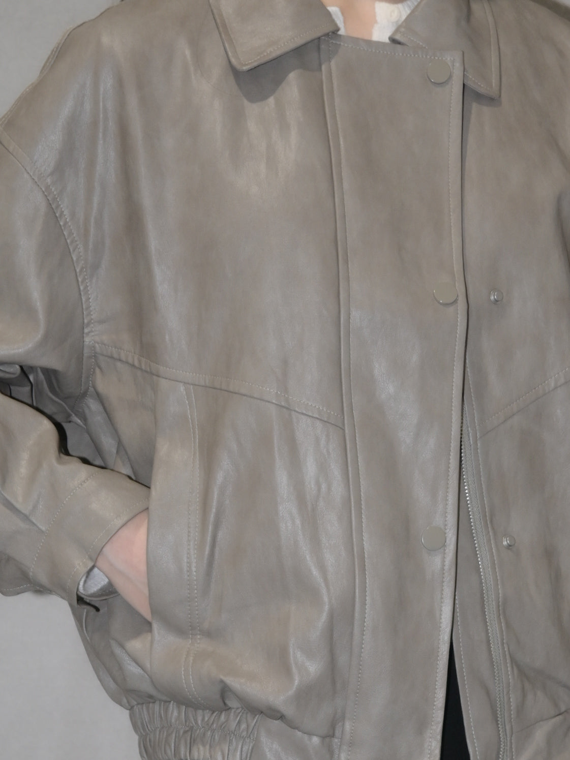 Washed Vegan Leather Jacket