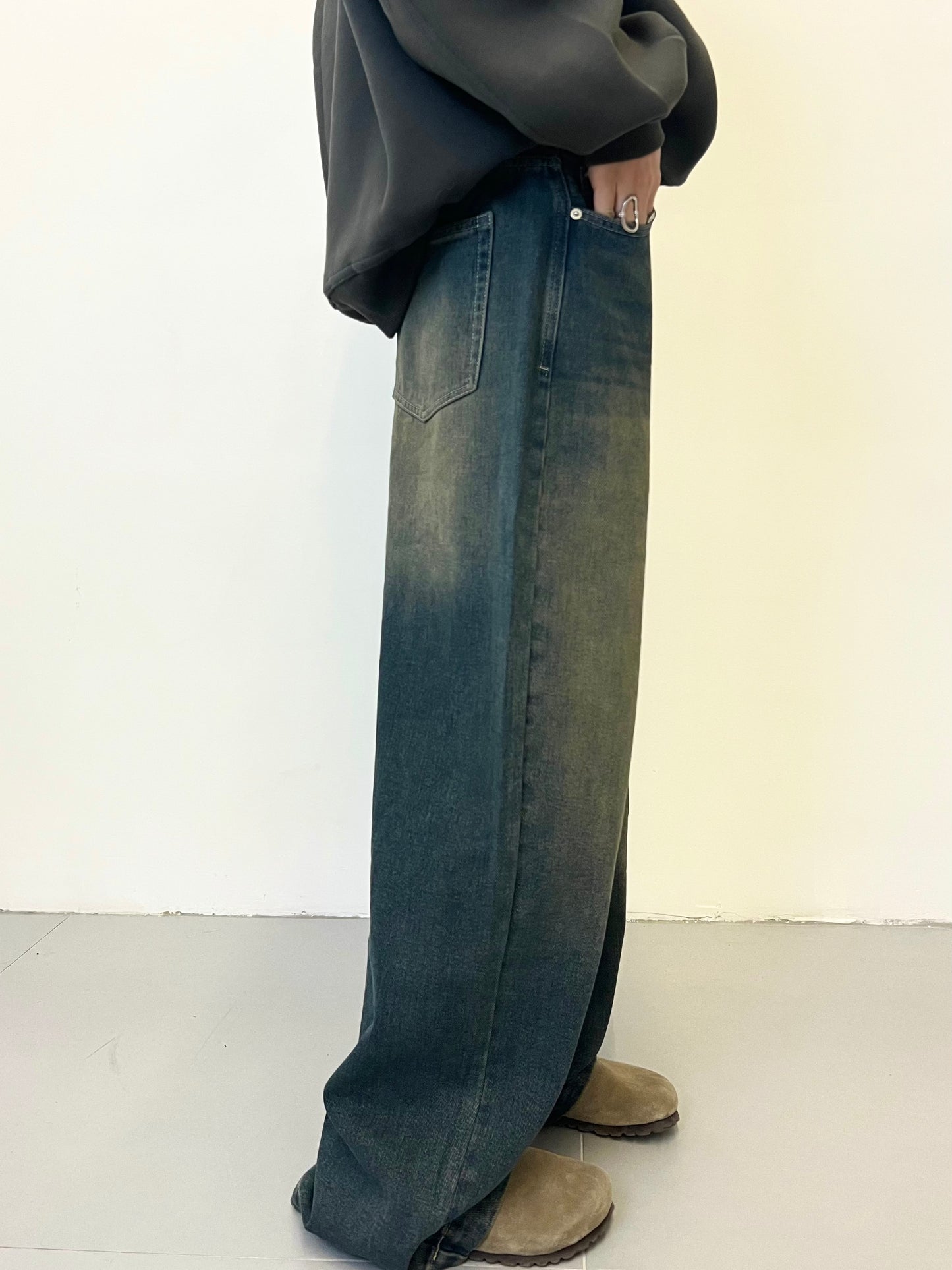 Unisex Vintage Washed Baggy Jeans