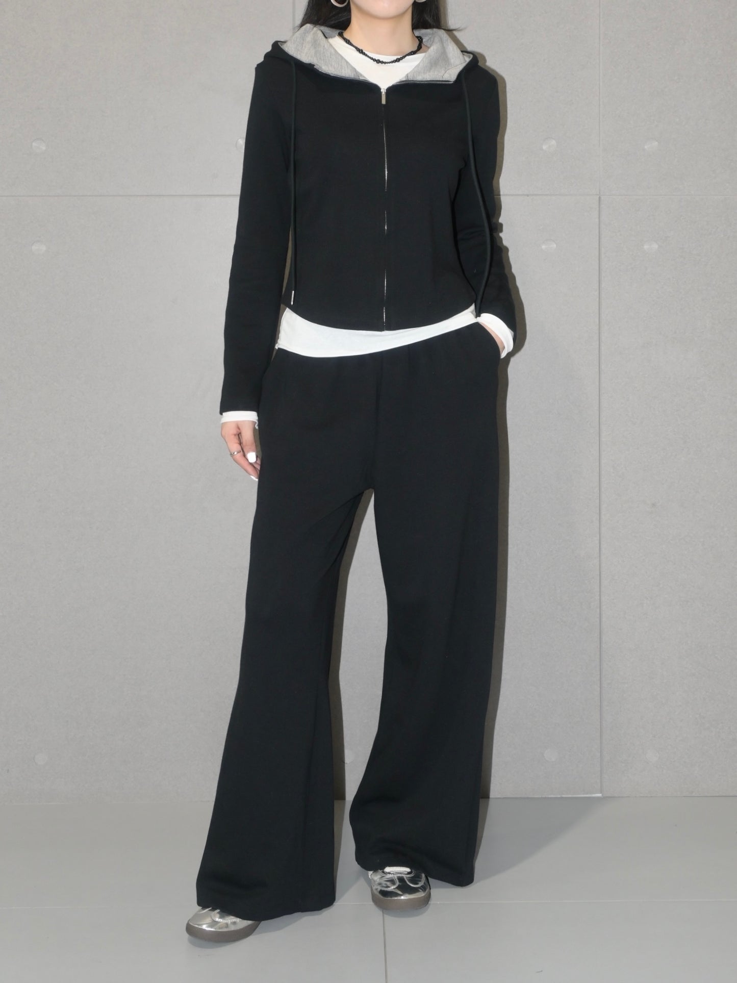 Chic Hoodie Wool Set Jacket