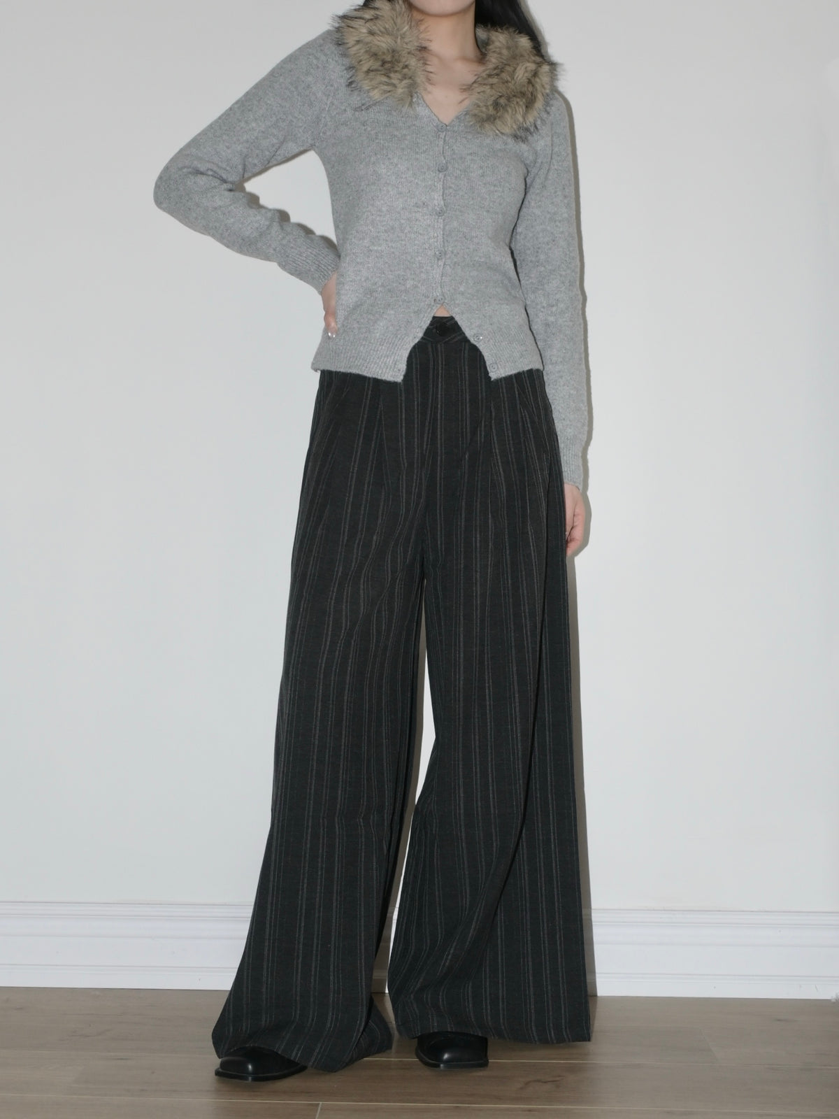 Stripe Wide Leg Trouser