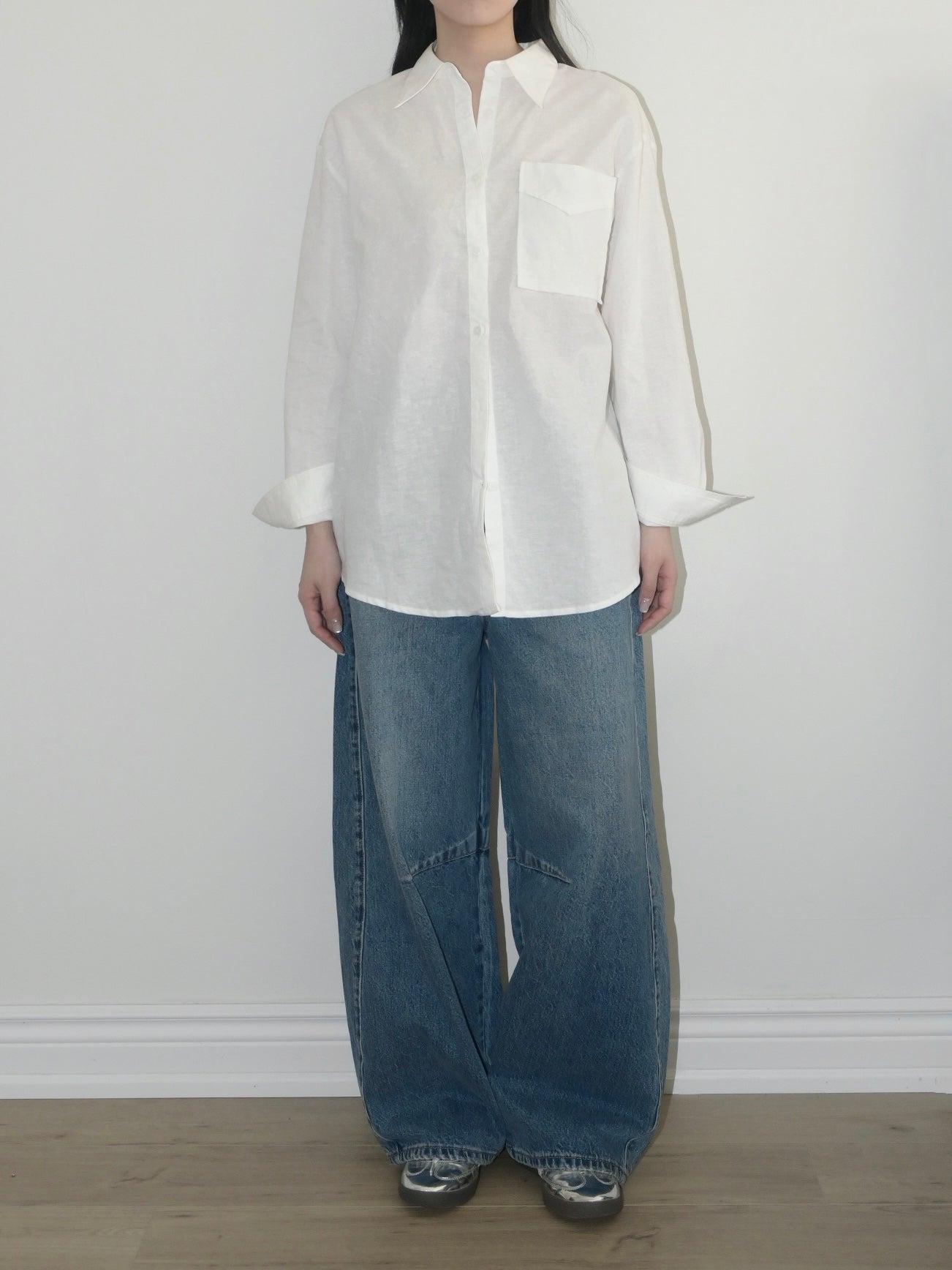 Open Back Linen Button Up