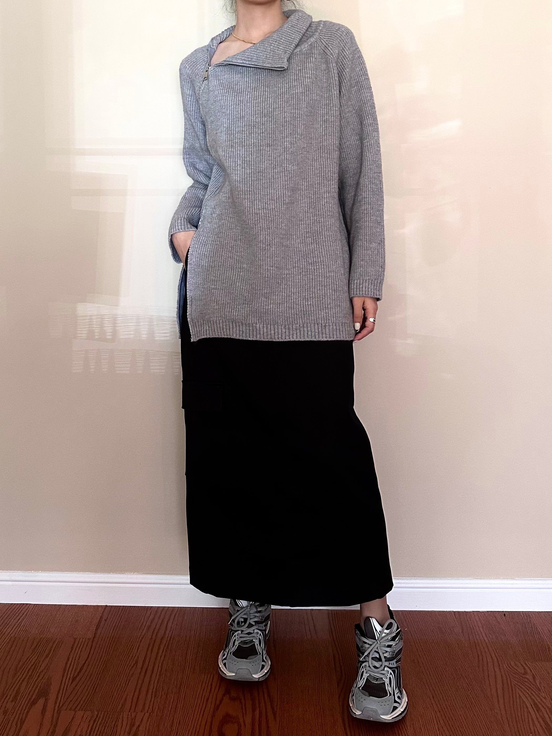 Two Way Zip- Up Sweater