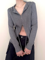 Load image into Gallery viewer, Knit Hoodie Grey
