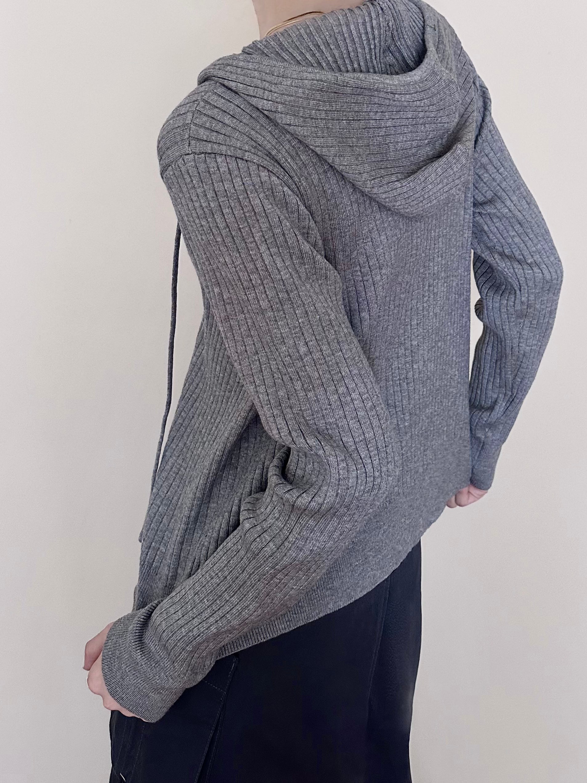 Knit Hoodie Grey