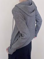 Load image into Gallery viewer, Knit Hoodie Grey
