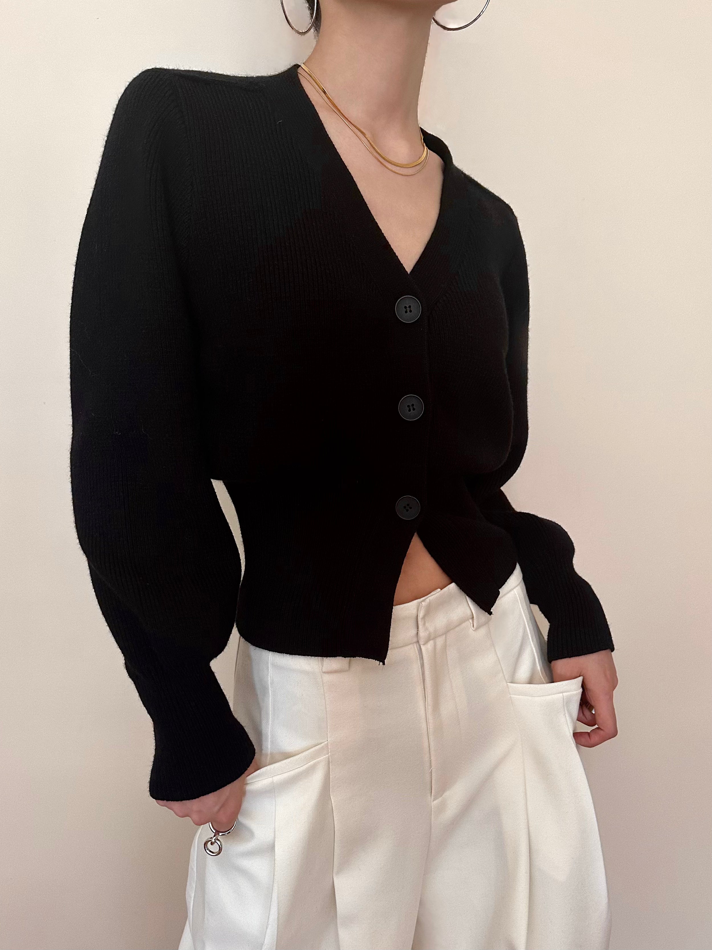 Rib Knit Cropped Cardigan
